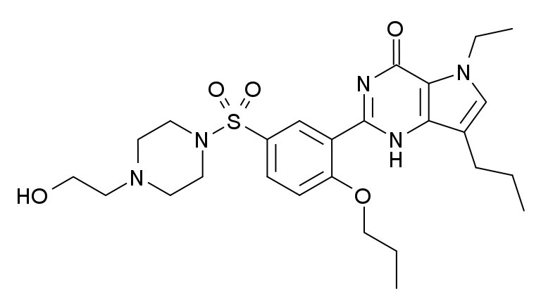 Мироденафил, структурная формула